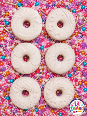 Doughnut DIY Painting Kit showing examples of the unpainted designs