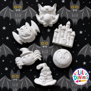 Halloween DIY Painting Kit showing examples of the unpainted designs