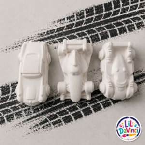 Cars - Large DIY Painting Kit showing examples of the unpainted designs